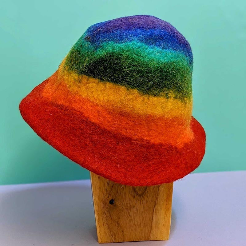 Rainbow Felt Hat