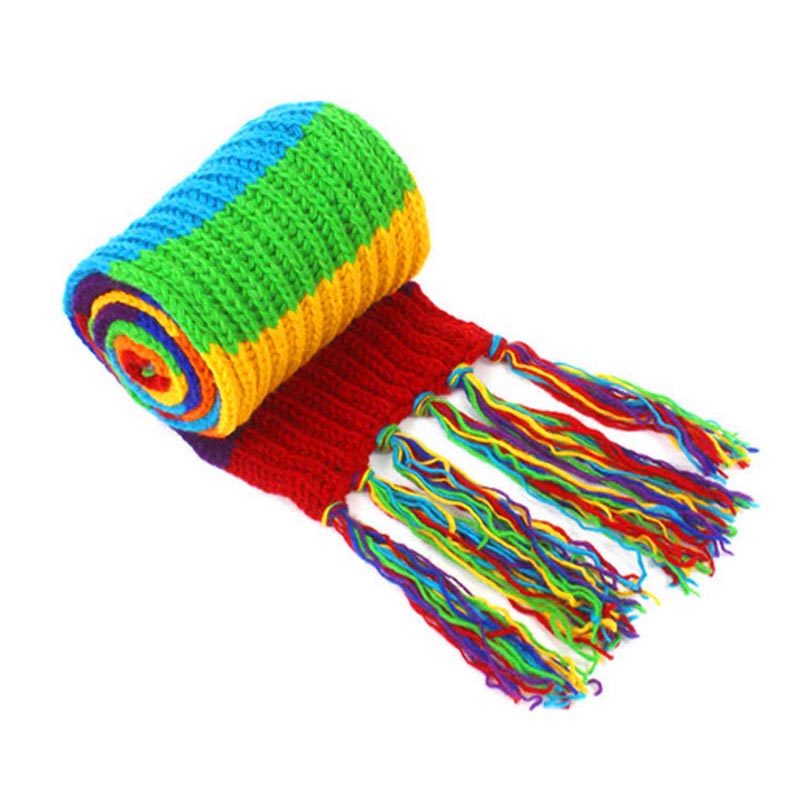 Rainbow Woollen Scarf-Handmade
