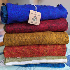 Handloomed Recycled Wool Scarf/Shawl- Plain