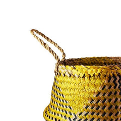 Seagrass Woven Basket - Yellow & Black 35cm