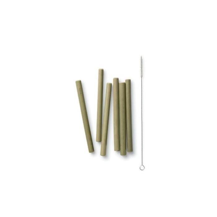 Bamboo Short Straws-Set of 6 with Brush - Rainbow Life