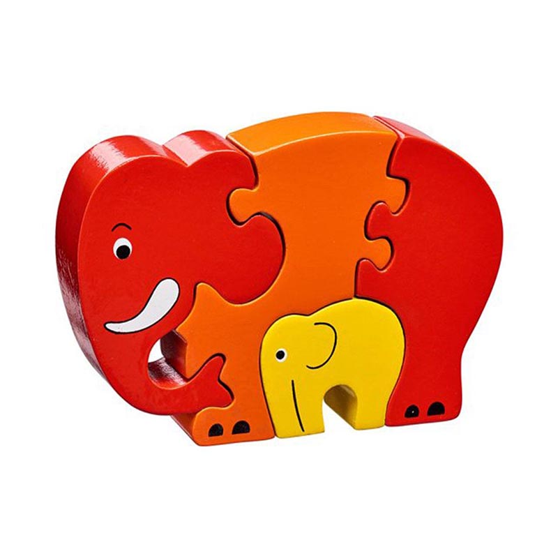 Simple Jigsaw Puzzle - Red Elephant & Calf