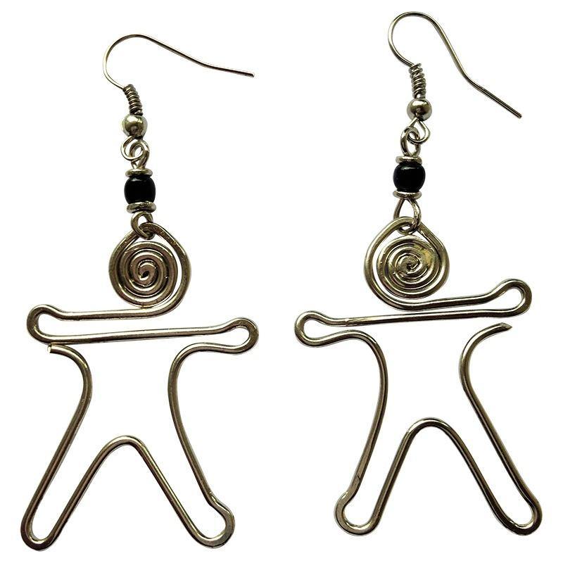 Load image into Gallery viewer, Wire Earrings - Spiral Man - Rainbow Life
