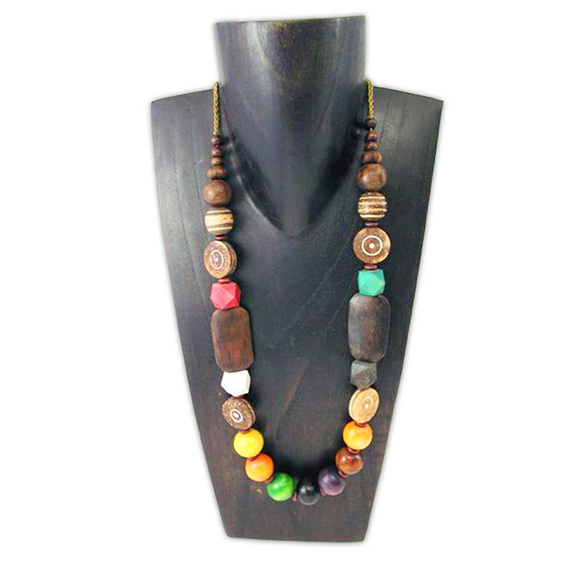 Load image into Gallery viewer, Multimix Wooden Bead Necklace
